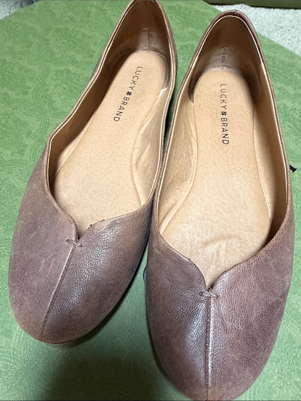 Lucky Brand Brown Leather Slip-On Flats